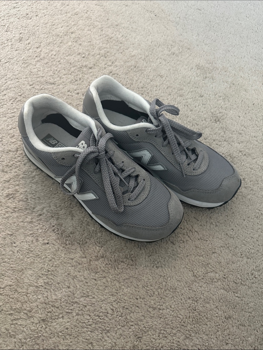 New Balance Gray Mesh & Suede Runner Sneakers